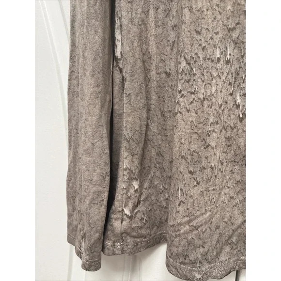 Annie Turbin Hand Dyed Watercolor Print Top Multi Taupe Sz 2 / Medium LS‎ Top - Picture 3 of 7